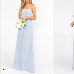 Lauren Tie Maxi Dress - Steel Blue Chiffon!